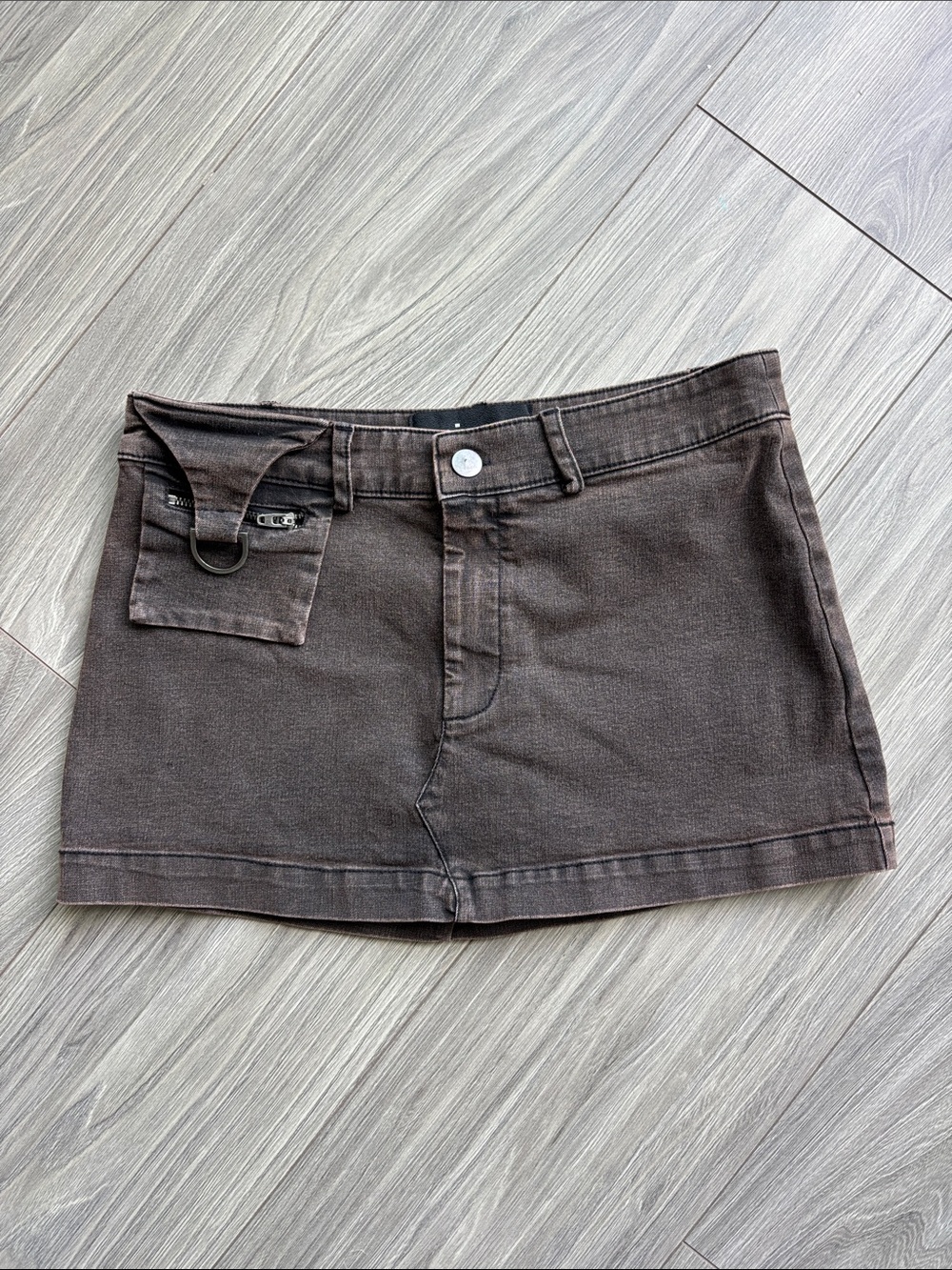 Urban Outfitters Chocolate Brown Mini Skirt with Utility Pocket